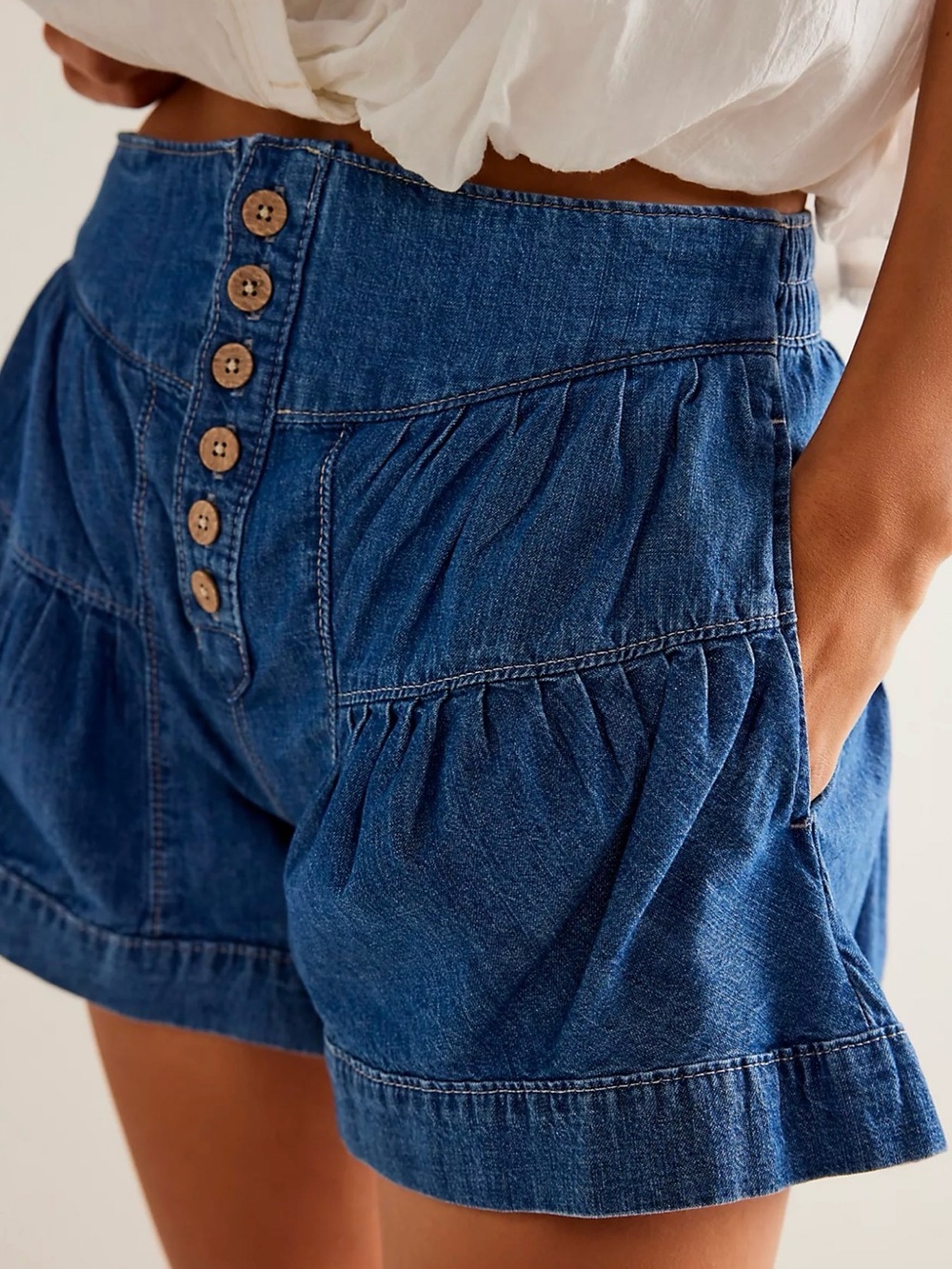 Free People Fleur Denim Shorts - Picture 2 of 8